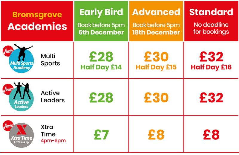 ACTIVE CAMPS XMAS 2024 PRICING bromsgrove